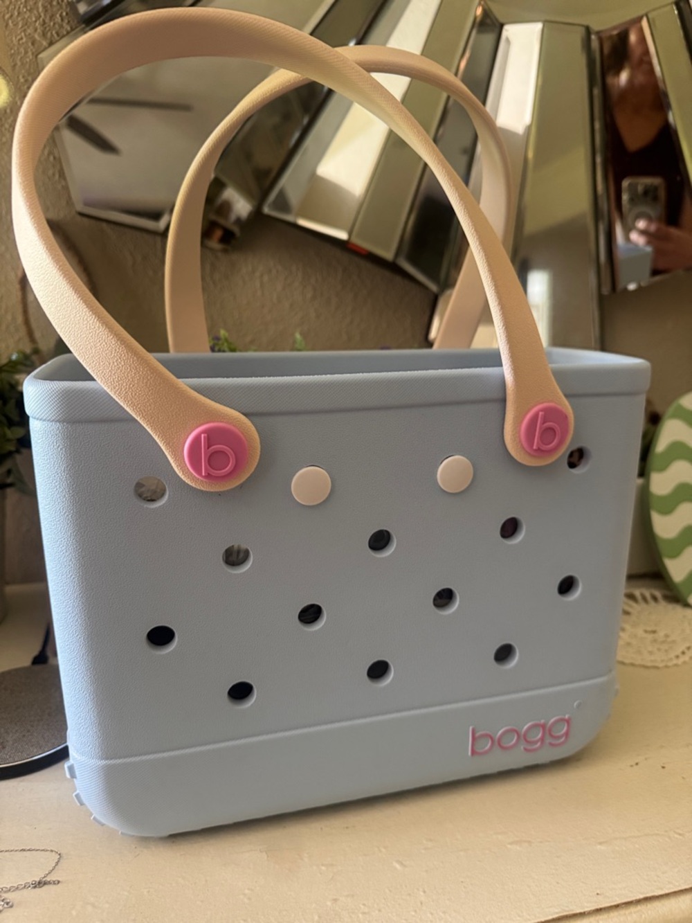 Hogg Tote with Pink Accents